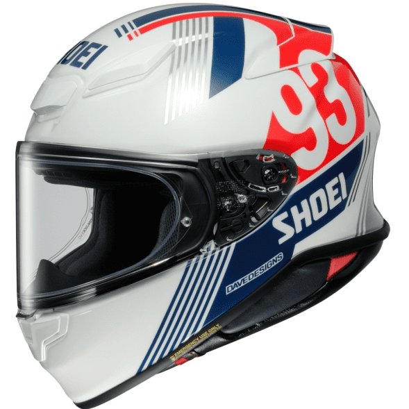 Capacete Shoei NXR-2 MM93 Retro TC-10 - Branco/Azul/Vermelho