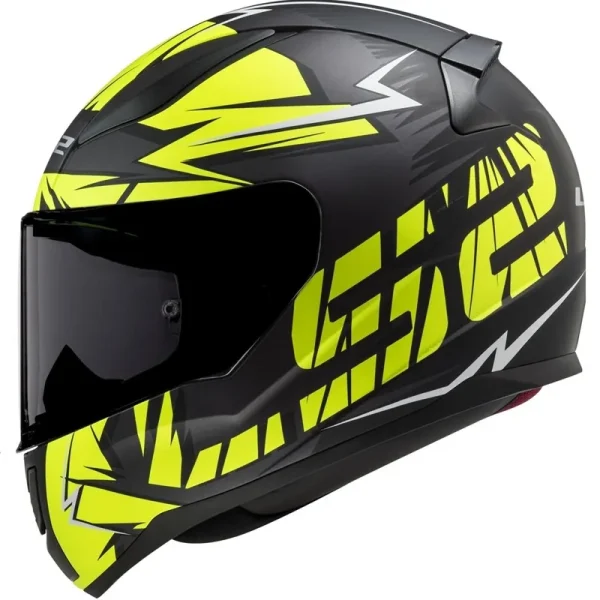 Capacete LS2 FF353 Rapid Cromo Preto/Amarelo Fosco