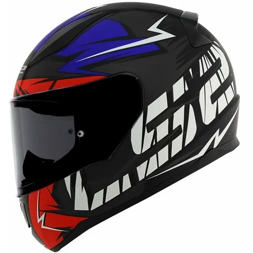 Capacete LS2 FF353 Rapid Cromo Preto/Vermelho/Azul
