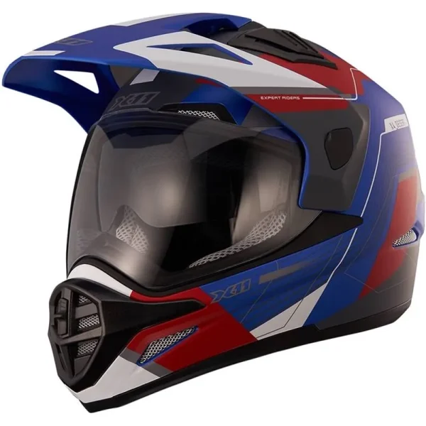 Capacete X-11 Crossover Desert Azul/Vermelho/Branco