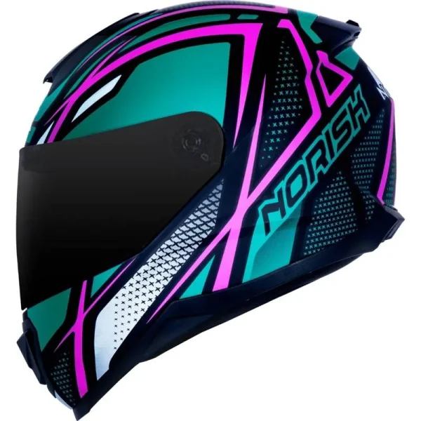 Capacete Norisk Razor Ninja - Rosa & Azul Fosco