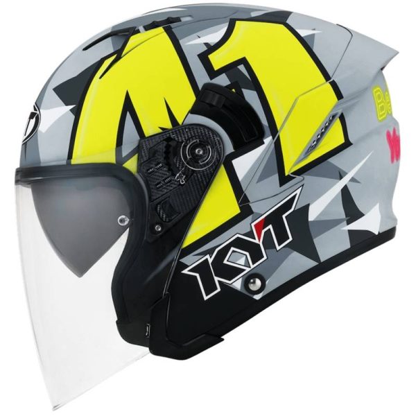 Capacete KYT NF-J Espargaro 2019 - Cinza/Amarelo/Rosa