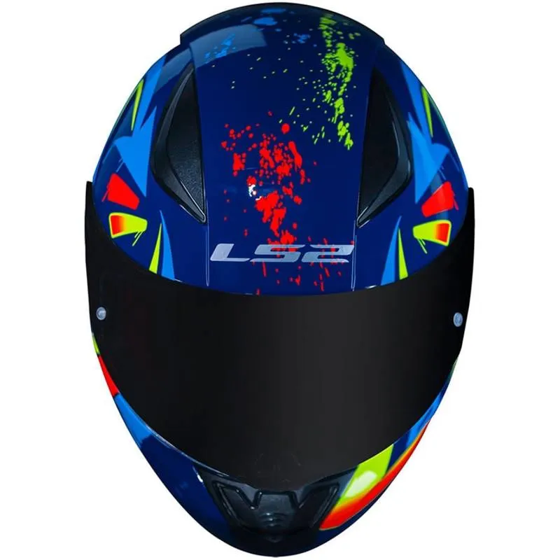 Capacete LS2 FF353 Rapid Tagline Azul & Amarelo - Imagem 2