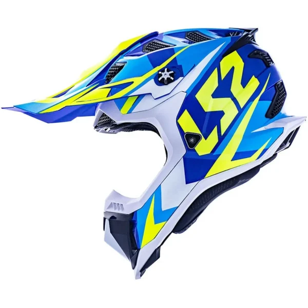 Capacete LS2 MX700 Subeverter Evo Nimble Branco/Azul/Amarelo