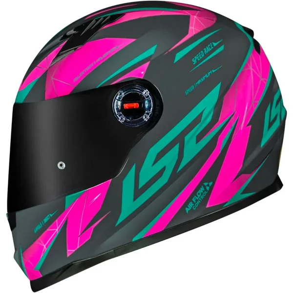 Capacete LS2 FF358 Draze Cinza/Verde/Rosa