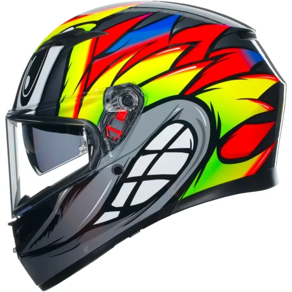 Capacete AGV K3 Birdy 2.0 - Cinza/Amarelo/Vermelho