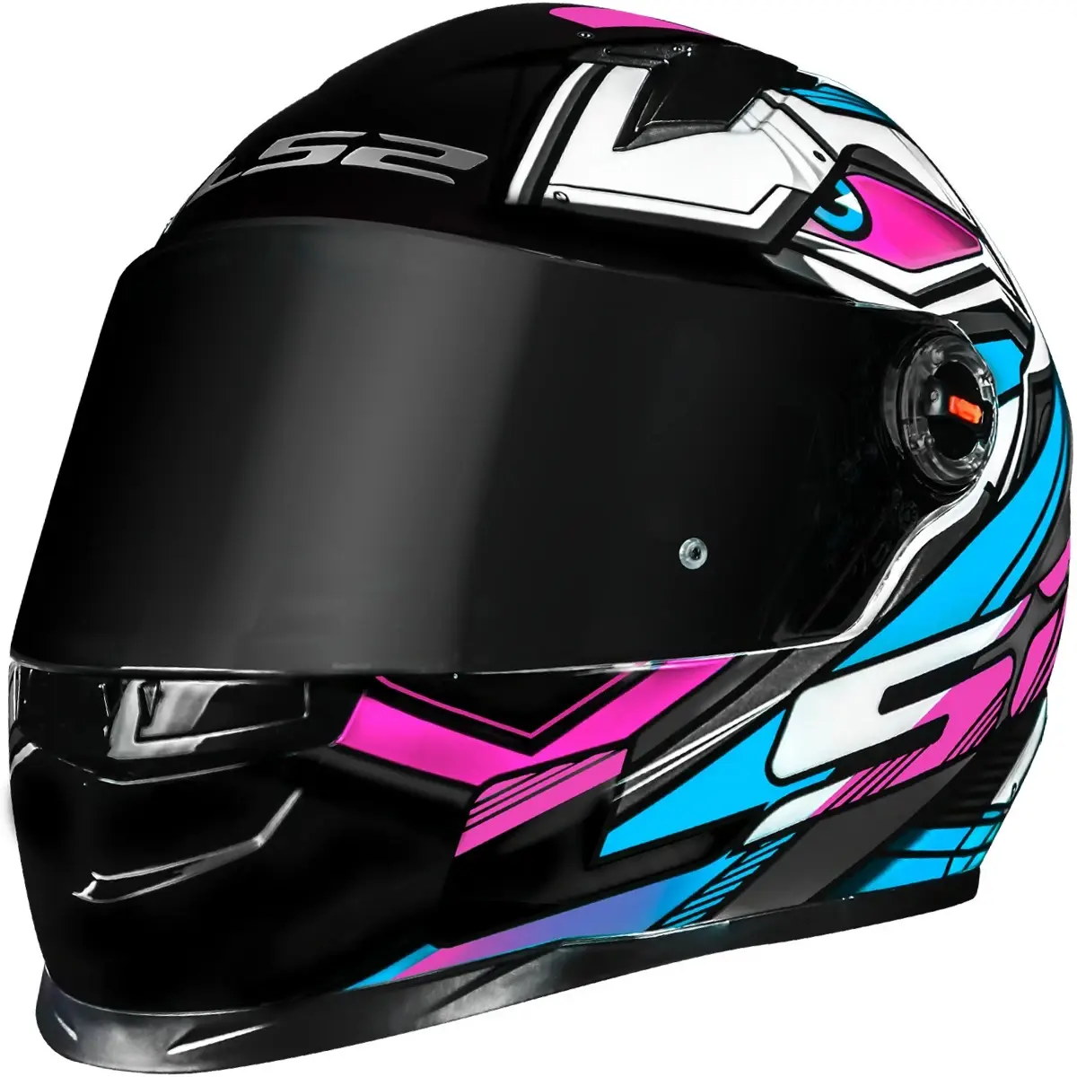 Capacete LS2 FF358 Xdron Rosa & Azul Cyan - Imagem 2