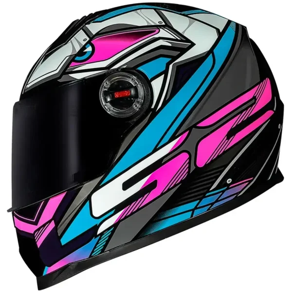 Capacete LS2 FF358 Xdron Rosa & Azul Cyan