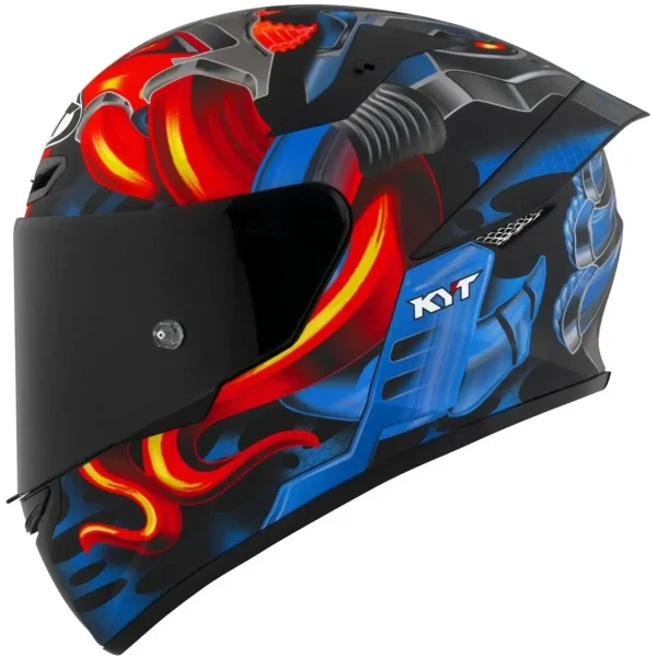 Capacete KYT TT Course Magnet - Azul & Laranja