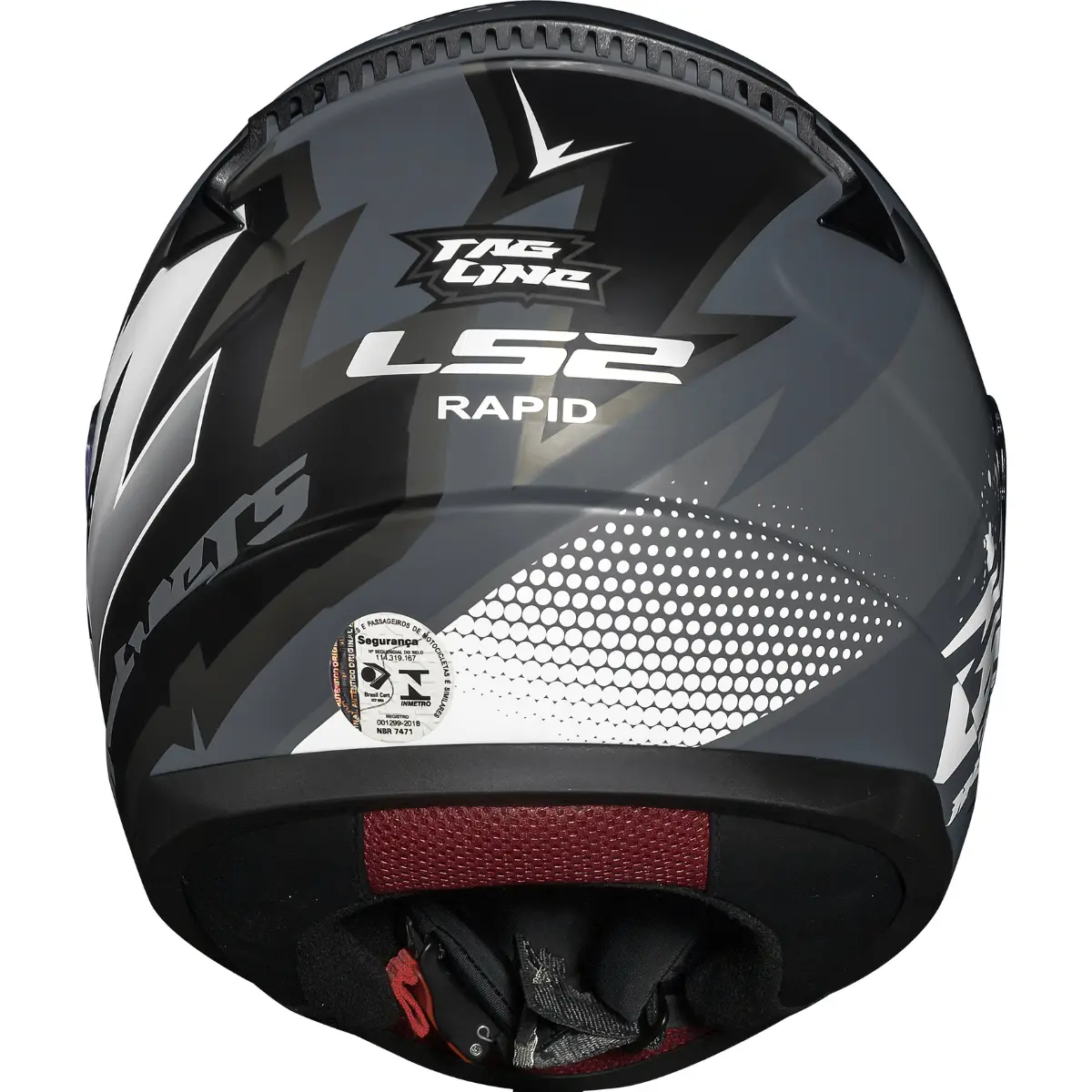 Capacete LS2 FF353 Rapid Tagline Preto & Cinza Fosco - Imagem 3