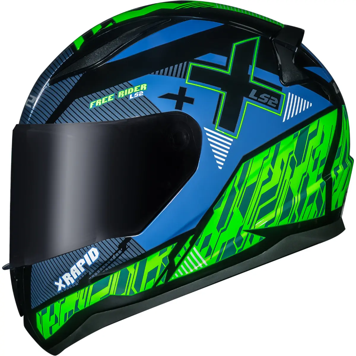 Capacete LS2 FF353 Rapid Xtreet Preto & Verde