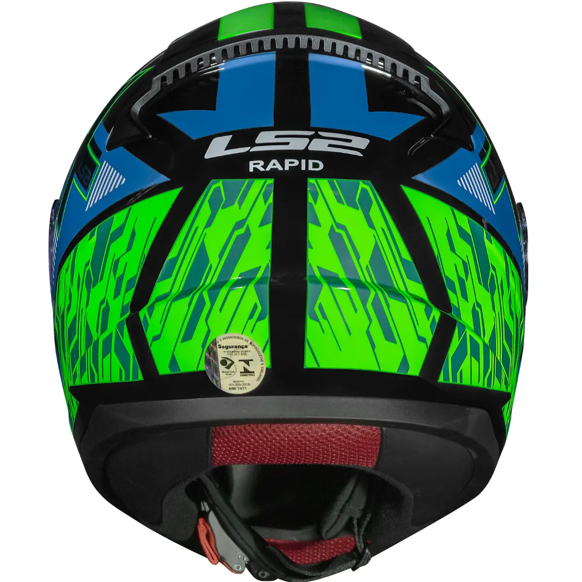 Capacete LS2 FF353 Rapid Xtreet Preto & Verde - Imagem 3