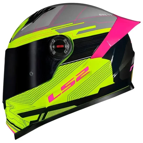 Capacete LS2 FF358 S Digital Preto/Cinza/Amarelo
