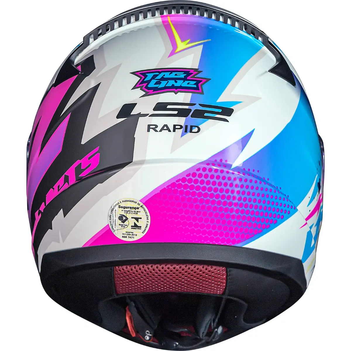 Capacete LS2 FF353 Rapid Tagline Branco & Rosa - Imagem 3