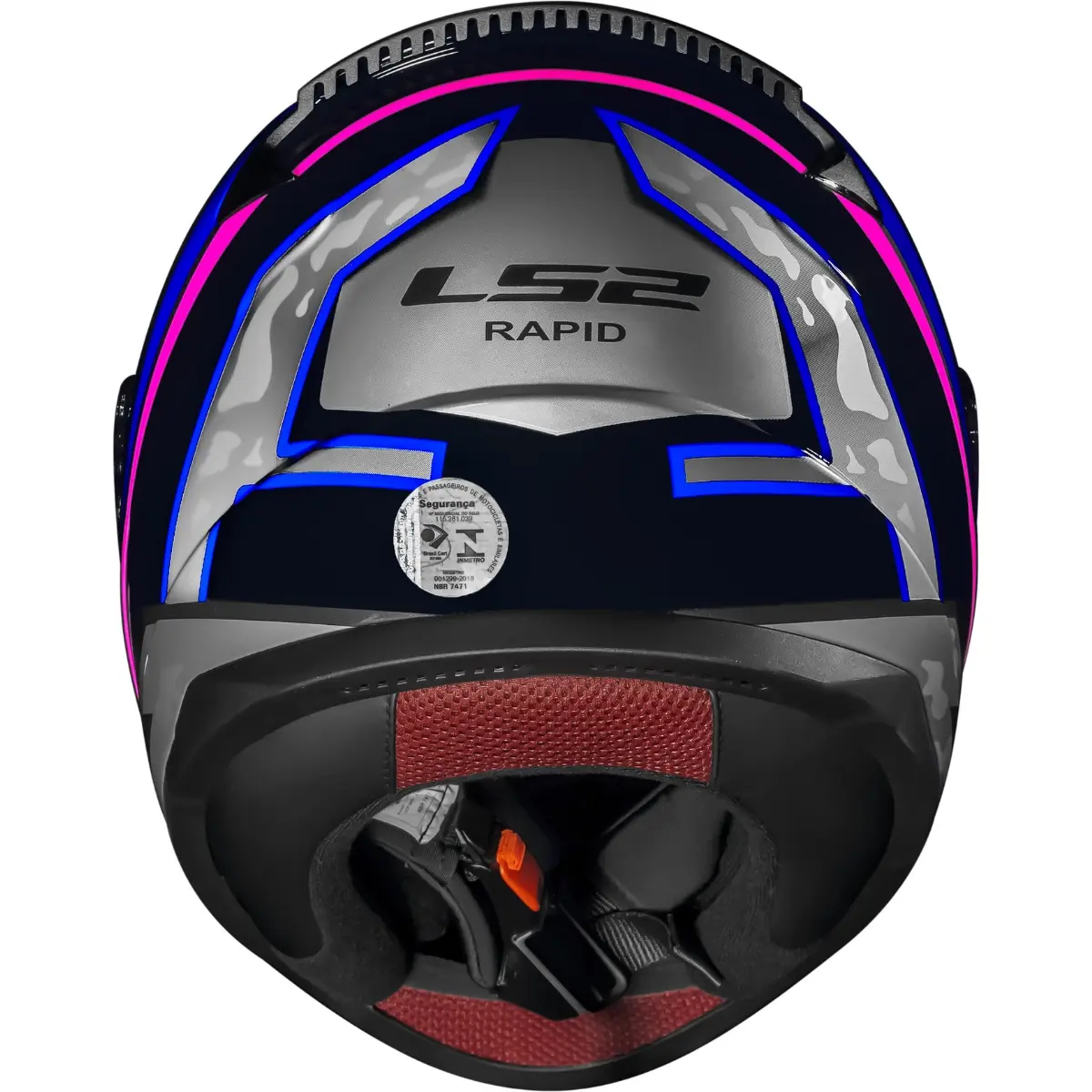 Capacete LS2 FF353 Rapid UFO Rosa & Azul - Imagem 3