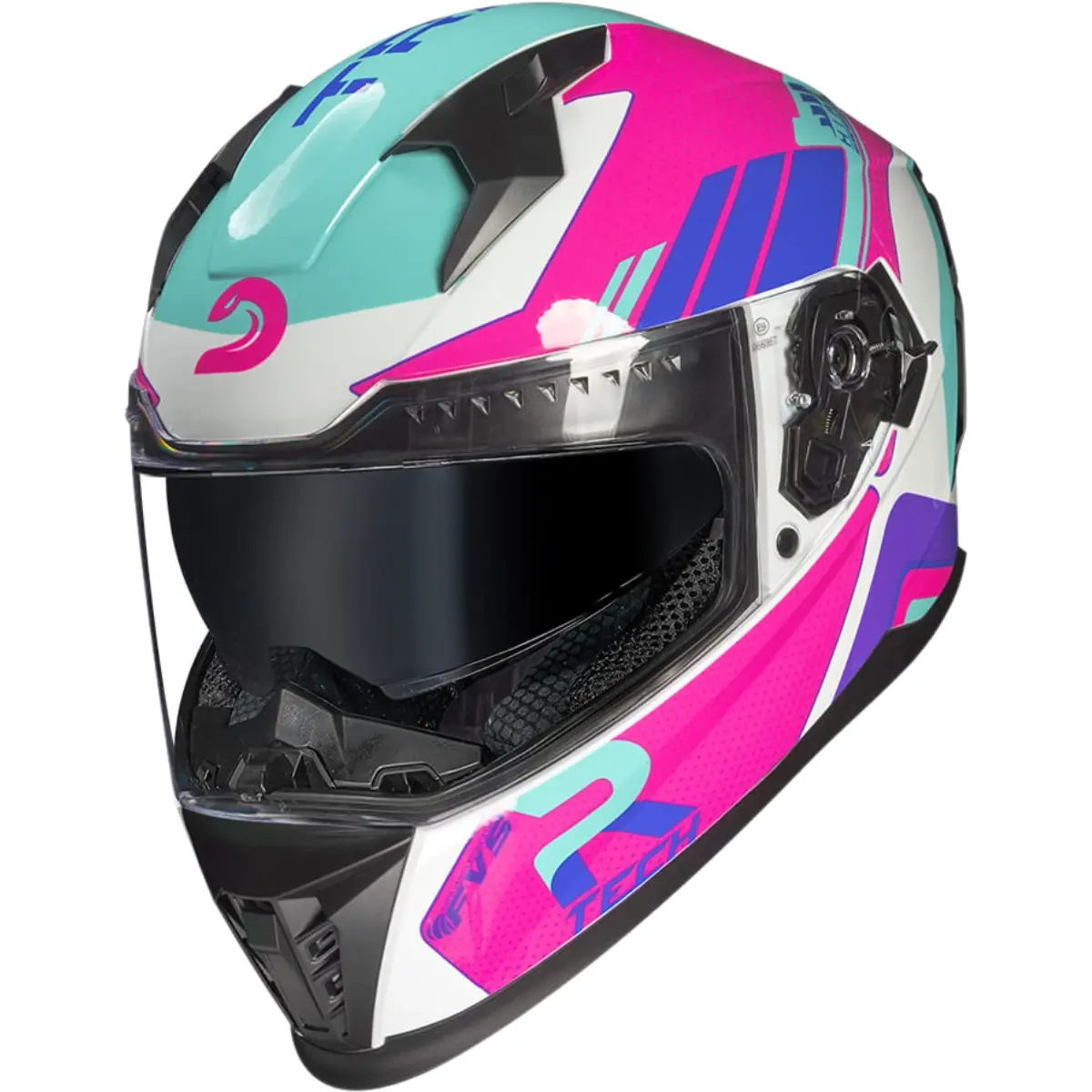 Capacete Race Tech VOLT Track Branco e Rosa - Imagem 2