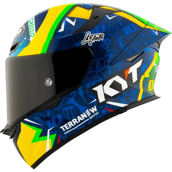 Capacete KYT TT Revo Diogo Moreira - Azul & Amarelo