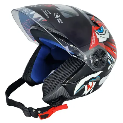 Capacete FW3 X-Open Eagle Vermelho & Azul - Imagem 2