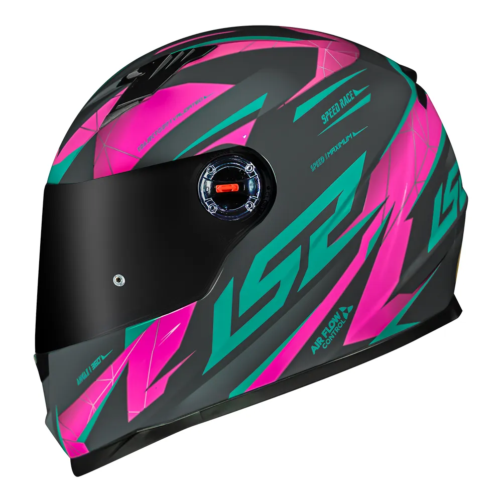 Capacete LS2 FF358 Draze Cinza/Verde/Rosa