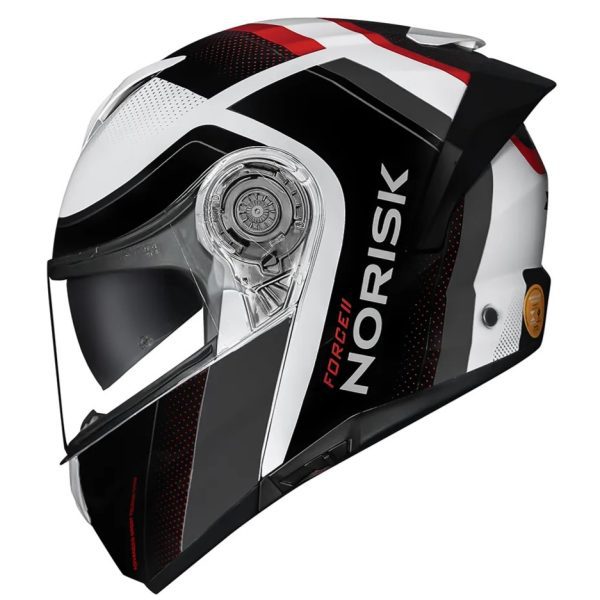 Capacete Norisk Force II Kore – Preto/Branco/Vermelho