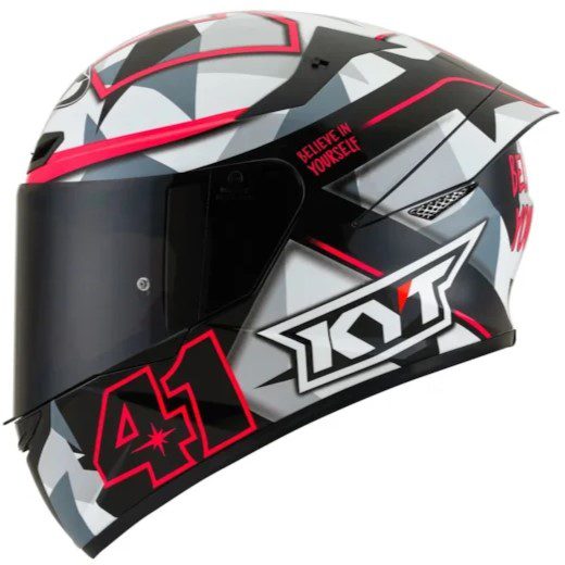 Capacete KYT TT Course Espargaro Fuxia – Cinza & Rosa