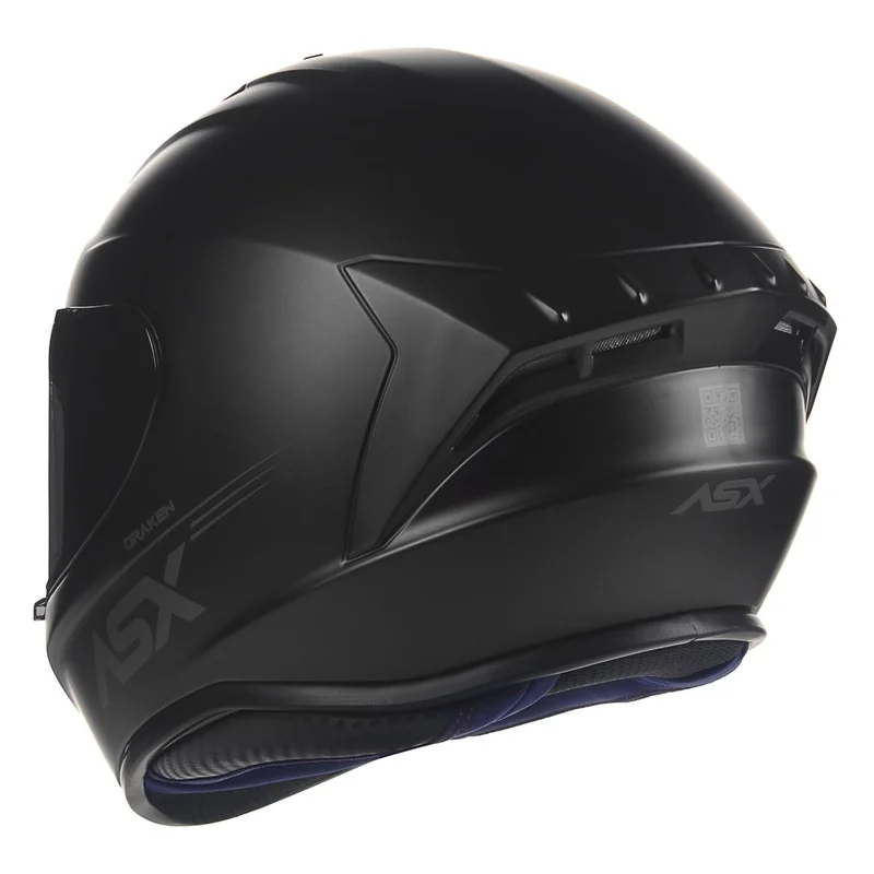Capacete ASX Draken Solid Preto Fosco - Imagem 3