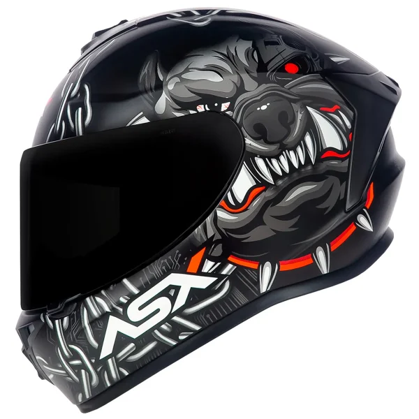 Capacete ASX Draken Bull Cyber Preto Fosco