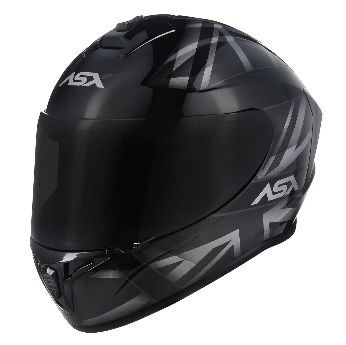 Capacete ASX Draken UK Preto Bilho & Cinza - Imagem 2
