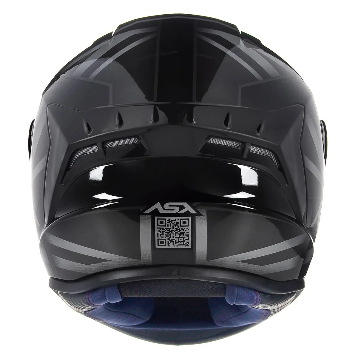 Capacete ASX Draken UK Preto Bilho & Cinza - Imagem 3