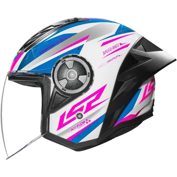 Capacete LS2 OF616 Airflow II Draze Branco/Azul/Rosa