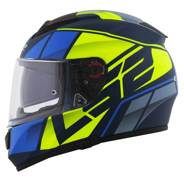 Capacete LS2 FF397 Vector Evo Kripton Azul & Amarelo Fosco