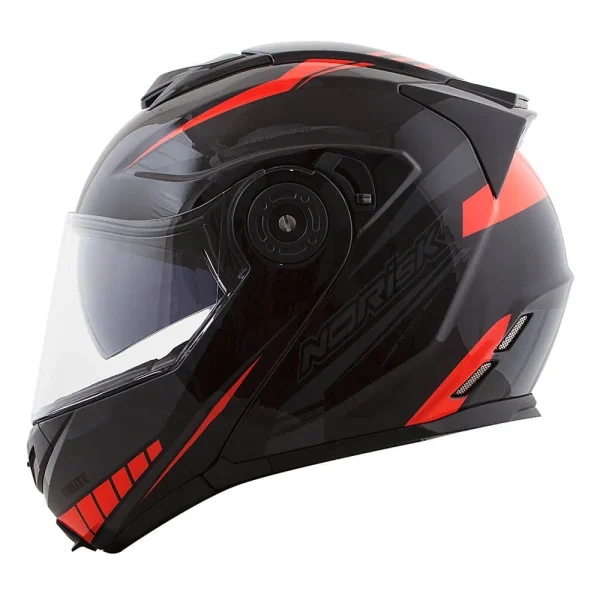 Capacete Norisk FF345 Motion – Preto/Cinza/Vermelho