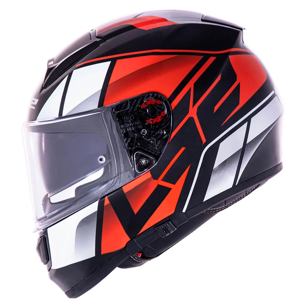Capacete LS2 FF397 Vector Evo Kripton Preto & Laranja Fosco
