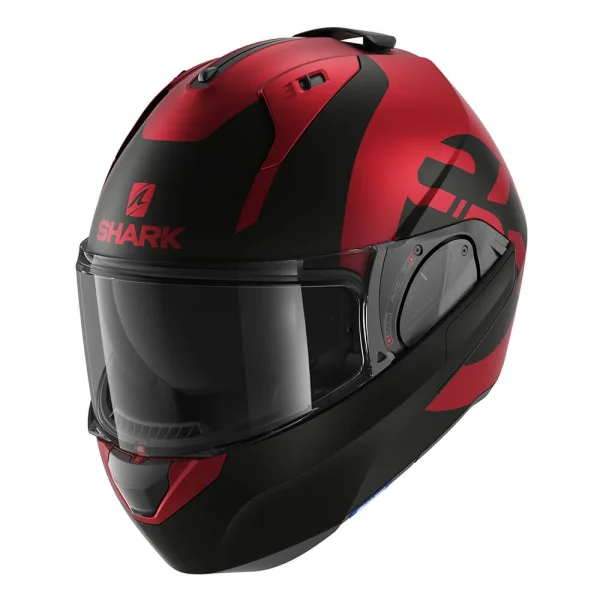 Capacete Shark EVO Es Kedje – Preto Fosco & Vermelho