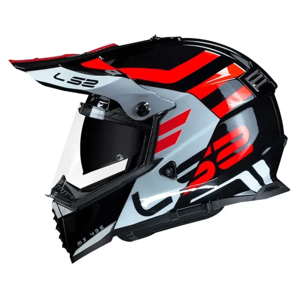 Capacete LS2 MX436 Pioneer Evo Adventure Vermelho & Branco