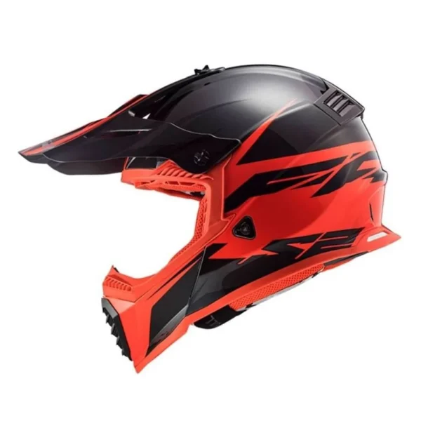Capacete LS2 MX437 Fast Roar Preto Fosco & Vermelho