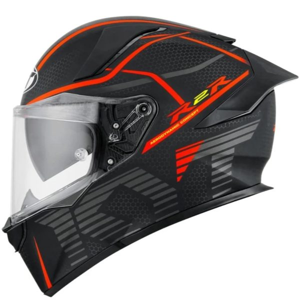 Capacete KYT R2R Concept - Preto & Vermelho Fosco