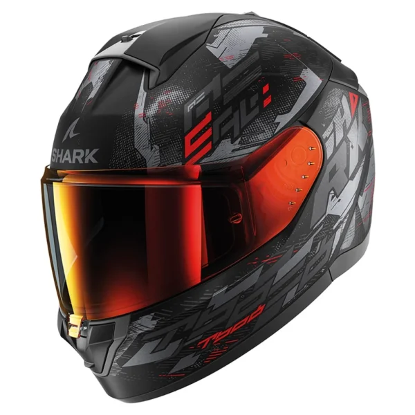 Capacete Shark Ridill 2 Molokai – Preto Fosco & Vermelho