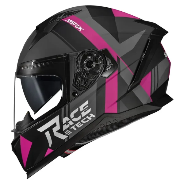 Capacete Race Tech VOLT Abstrak Preto Fosco e Rosa
