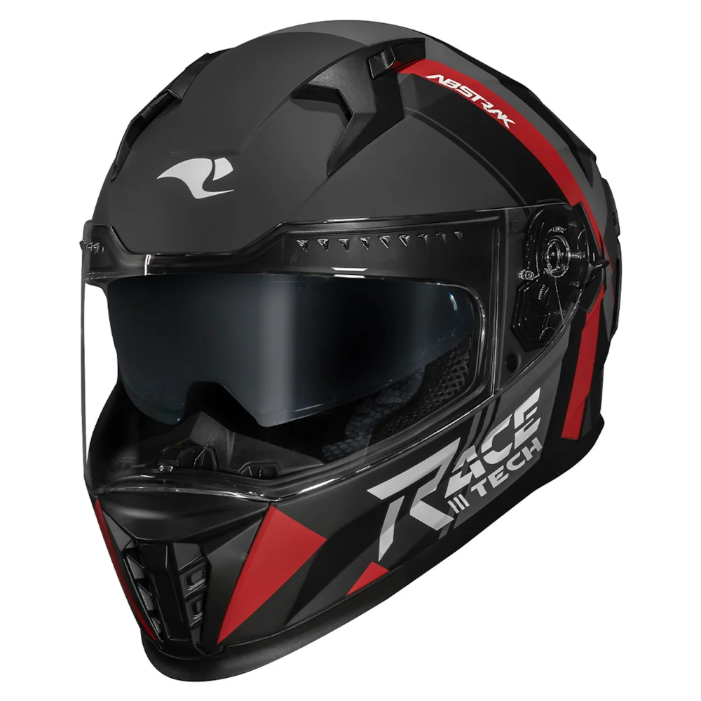 Capacete Race Tech VOLT Abstrak Preto Fosco e Vermelho - Imagem 2