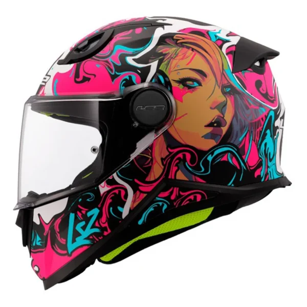 Capacete LS2 FF812 Cyberg Infantil - Rosa & Branco