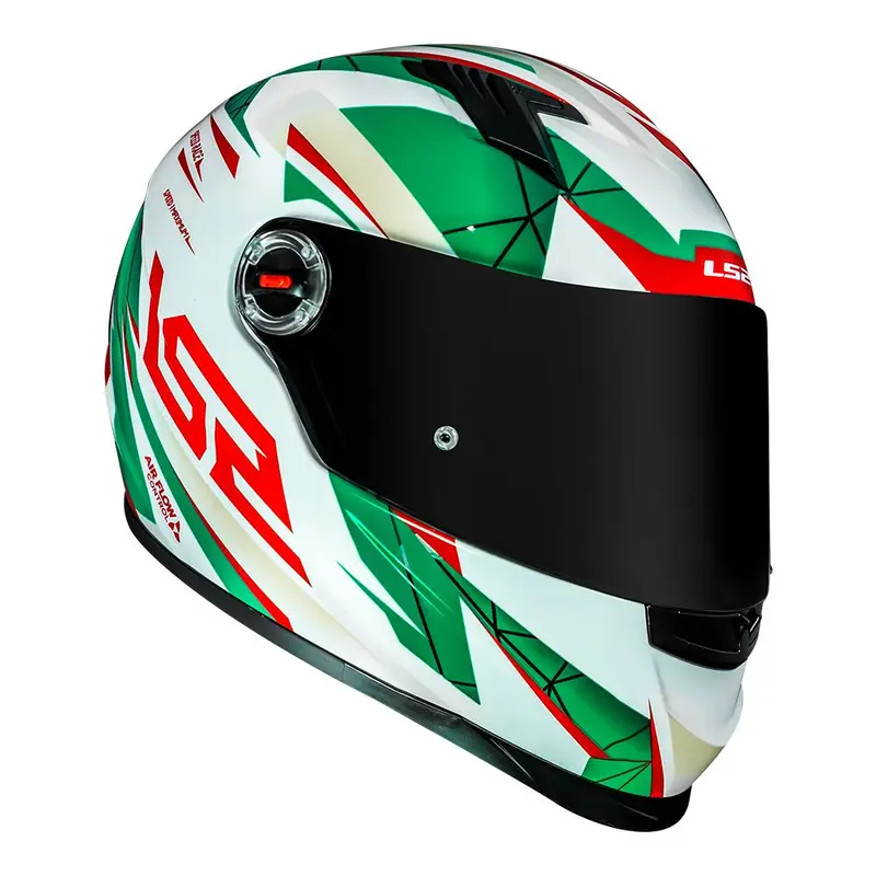Capacete LS2 FF358 Draze Verde & Vermelho - Imagem 2