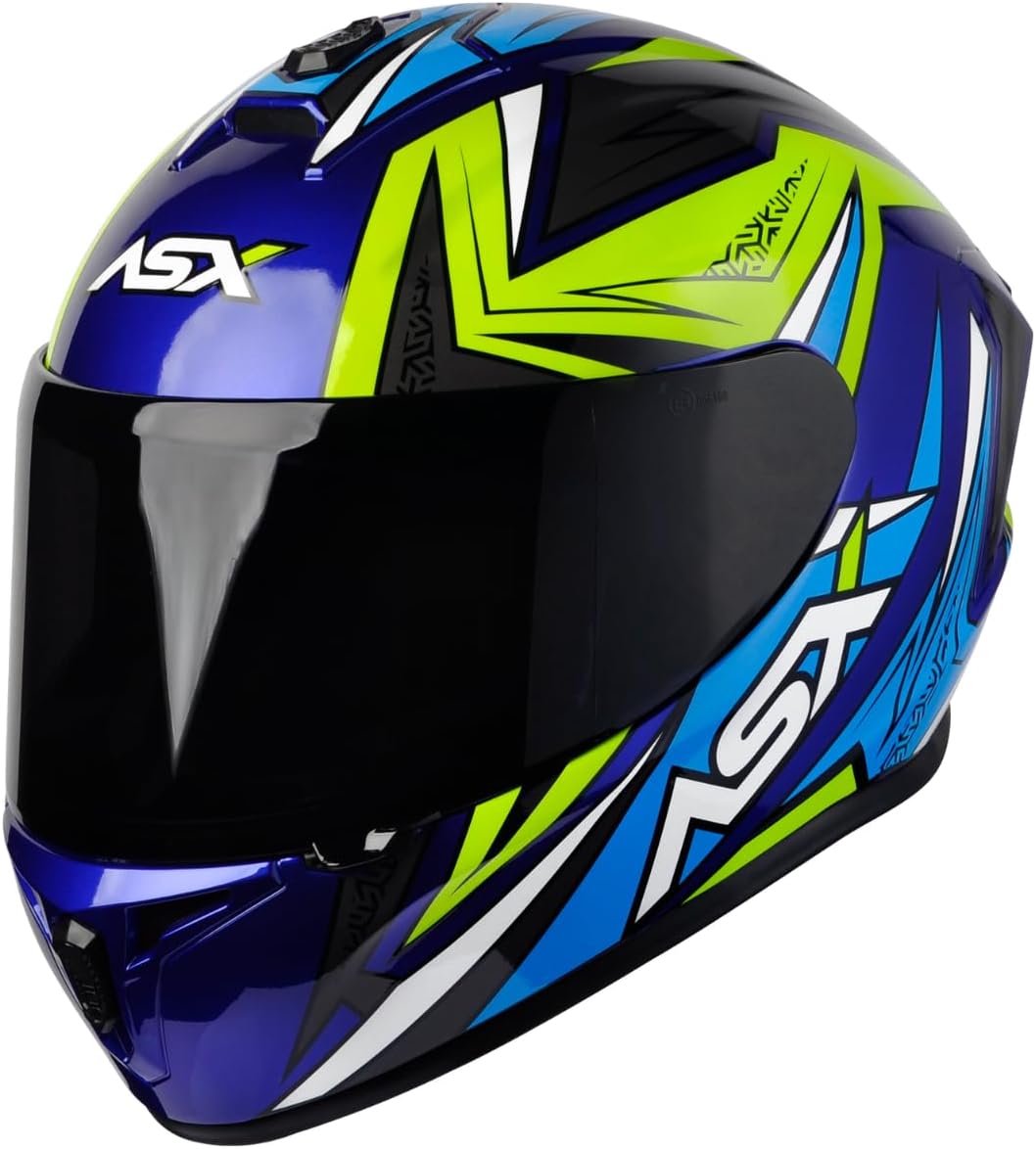 Capacete ASX Vector Azul/Amarelo/Cinza - Imagem 2