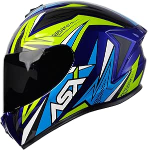 Capacete ASX Vector Azul/Amarelo/Cinza