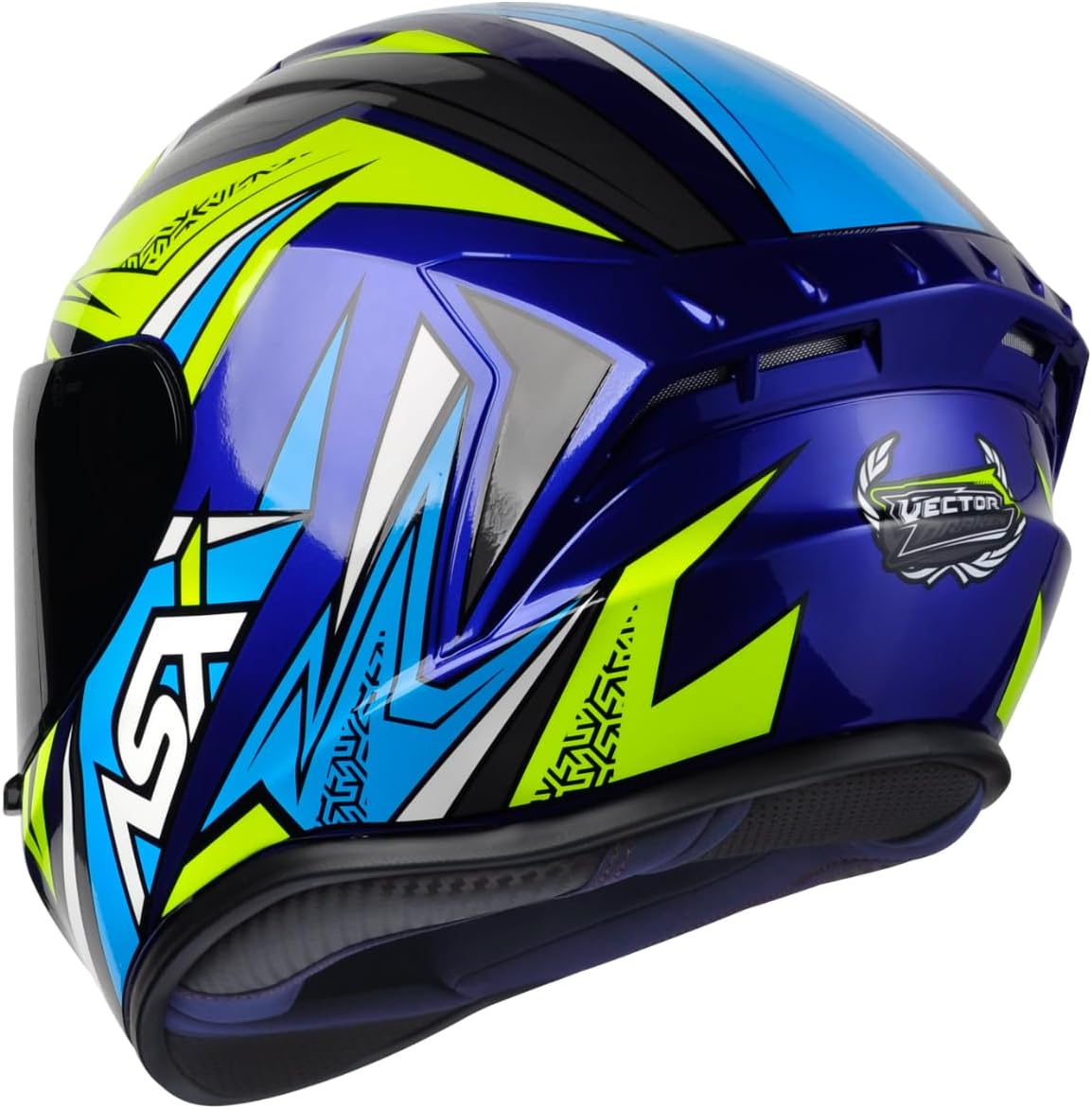 Capacete ASX Vector Azul/Amarelo/Cinza - Imagem 3