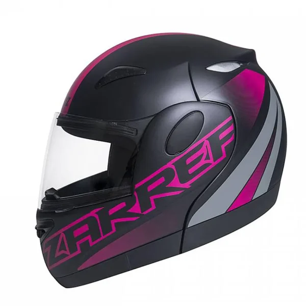 Capacete Taurus Zarref Neon V5 - Preto Fosco & Rosa