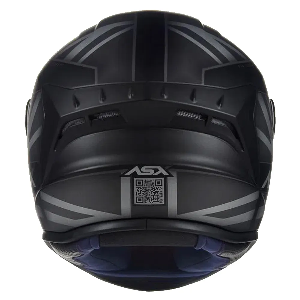 Capacete ASX Draken UK Preto Fosco & Cinza - Imagem 3