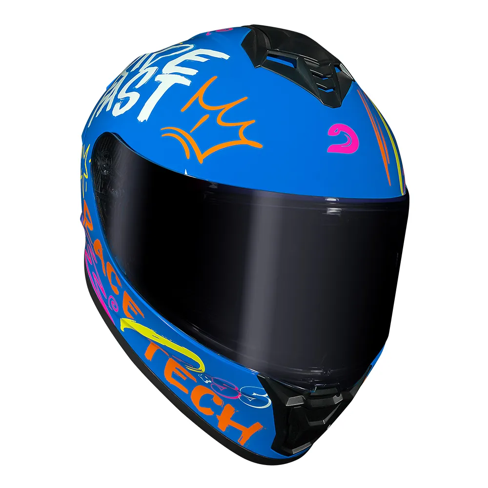 Capacete Race Tech HIT Faster Azul - Imagem 2