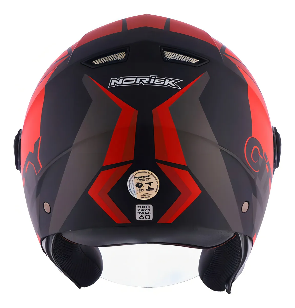 Capacete Norisk Orion City - Preto Fosco & Vermelho - Imagem 3