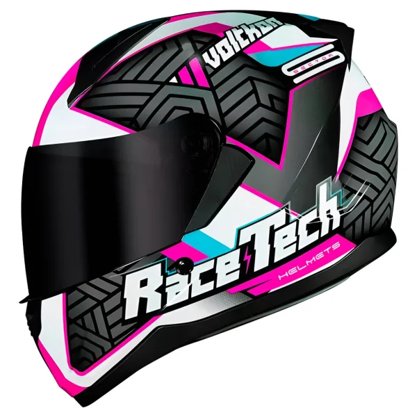 Capacete Race Tech Sector Volkton - Branco & Rosa